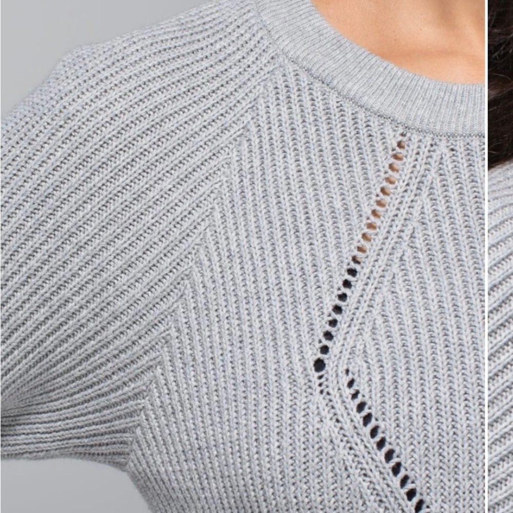 Lululemon The Sweater The Better in Heathered Medium Grey. Go by Measure… - Picture 4 of 13